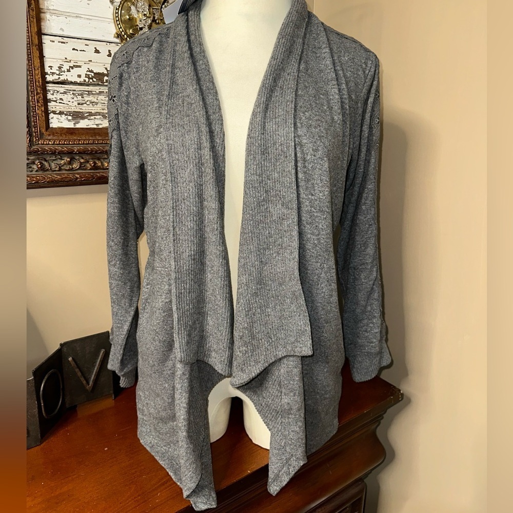 NEW Democracy Charcoal Open Front Cardigan